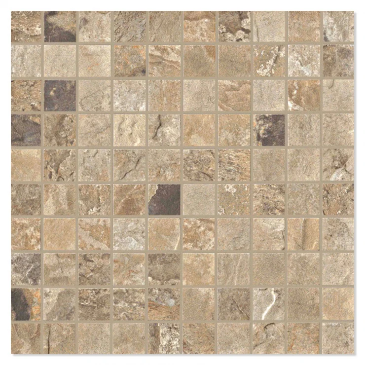 Unicomstarker Mosaik Klinker Natural Slate Autumn Mat 31x31 (3x3) cm-0