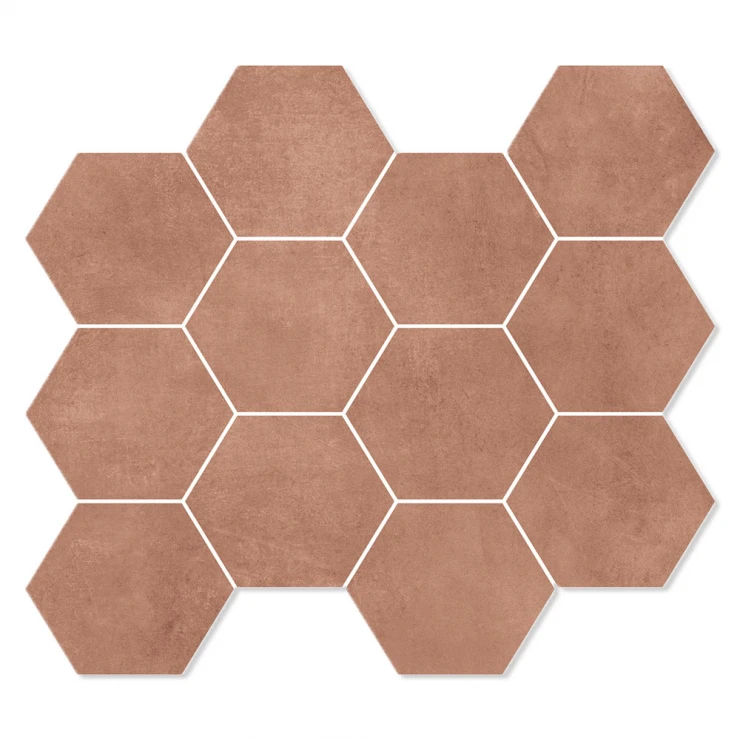 Unicomstarker Heksagon Klinker Living Terracotta Mat 30x34 cm-0