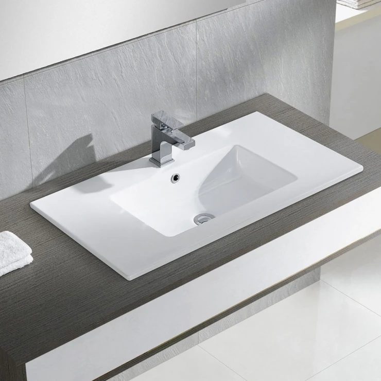 Bathco Håndvask Rectangular Liebana Hvid Glat 81 cm-0