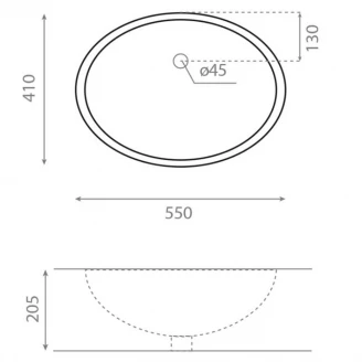 Bathco Håndvask Oval Ancona Hvid Glat 55 cm-2