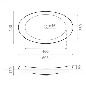 Bathco Håndvask Oval Ellipse Hvid Glat 60.5 cm-2