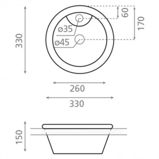 Bathco Håndvask Mini Dublin Hvid Glat 33 cm-2