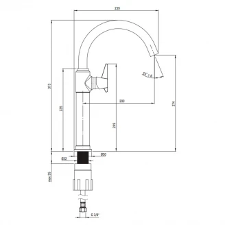 Håndvaskarmatur med Ét Håndtag Temisto Messing Mat 37.3 cm-2