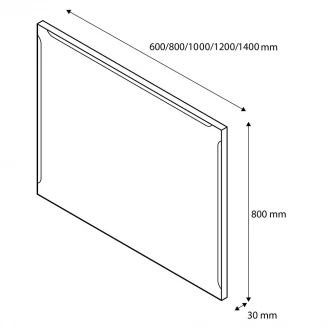 Spejl Ny Vision 60x80 cm Krom, Screen Antifog, LED Sensor-2