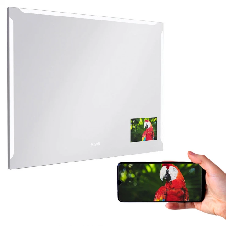 Spejl Ny Vision 100x80 cm Krom, Screen, Antifog, LED Sensor-1