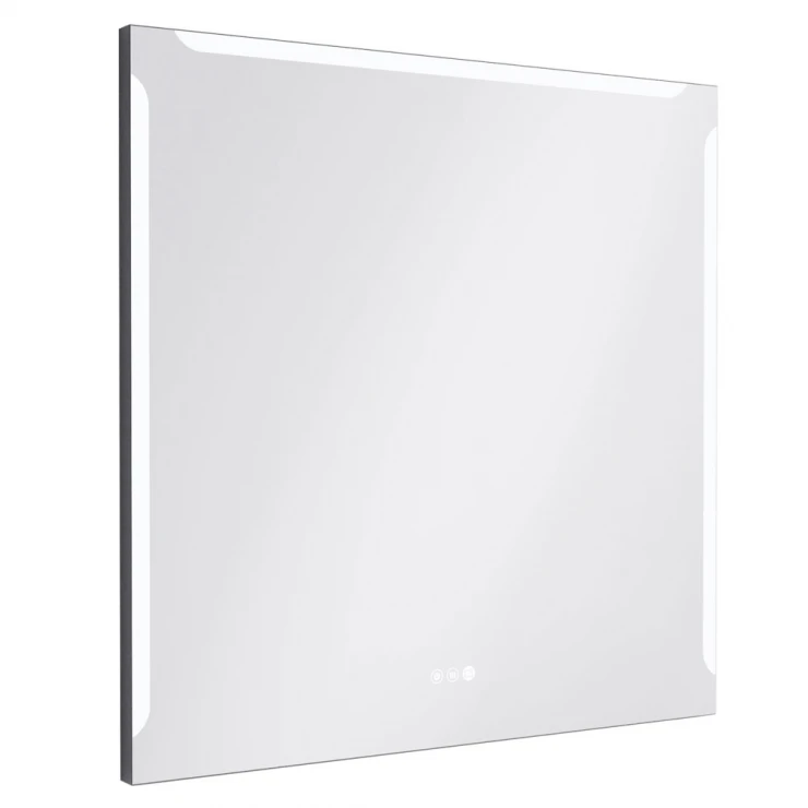 Spejl Ny Vision 80x80 cm Sort, Screen, Antifog, LED Sensor-0