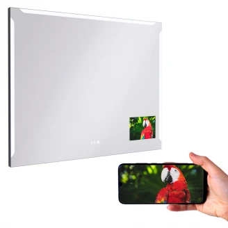 Spejl Ny Vision 100x80 cm Sort, Screen, Antifog, LED Sensor-2