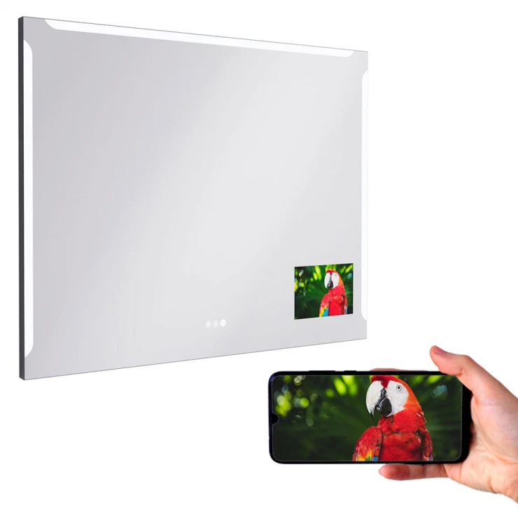 Spejl Ny Vision 100x80 cm Sort, Screen, Antifog, LED Sensor-1