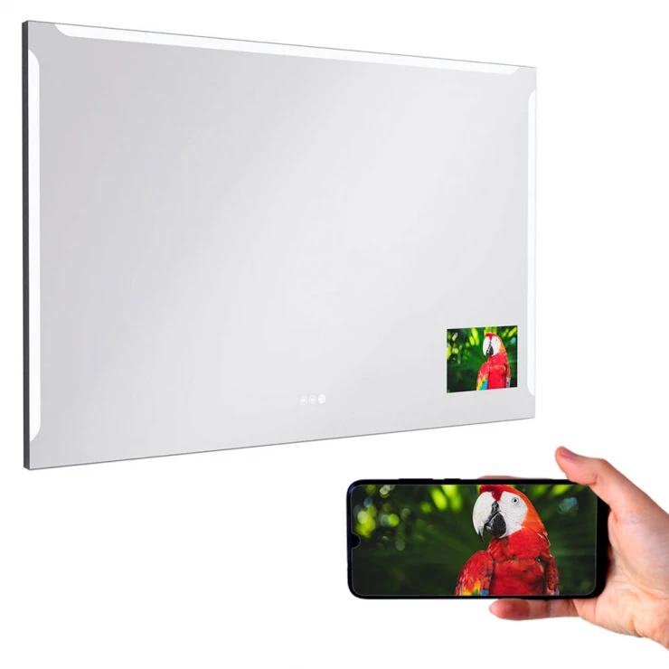 Spejl Ny Vision 120x80 cm Sort, Screen, Antifog, LED Sensor-1