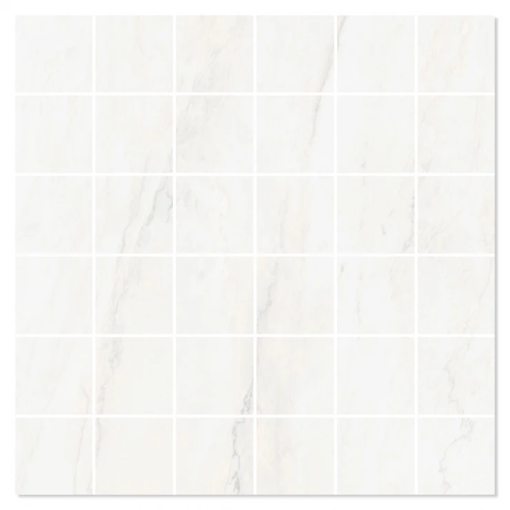 Mosaik Klinker Opulent Hvid Mat 30x30 (5x5) cm-0