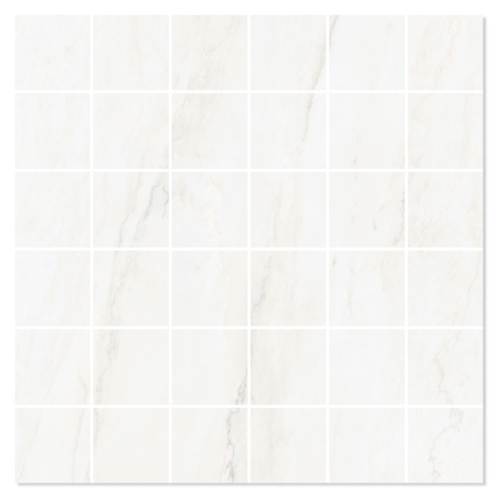 Mosaik Klinker Opulent Hvid Mat 30x30 (5x5) cm