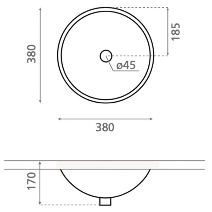 Bathco Håndvask Cerdena Hvid Glat 38 cm-1