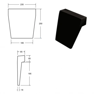 Badekar Pude Sort 23.5x25 cm-2