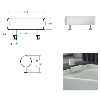 Badekar Pude Hvid 24.0x6.5 cm-2