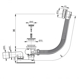 Badavlopp Automatisk Krom Blank-2