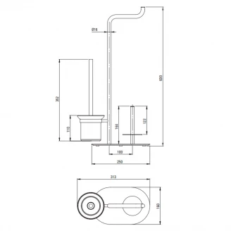 Toiletpapirholder 3-funktion Silia Guld Glat-2