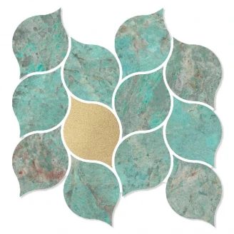 Dune Mosaik Vægflise Amazonite Blade Poleret 25x27 cm-2