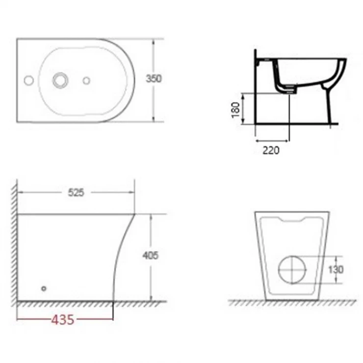 Bathco Bidet Sidney Hvid Glat-1