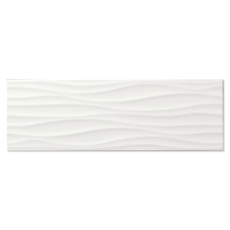 Vægflise Wave Hvid Blank 25x75 cm-0