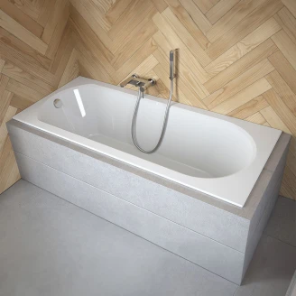 Badekar Melbourne  Slim Hvid Glat 160 cm (Uden Panel & Afløb)