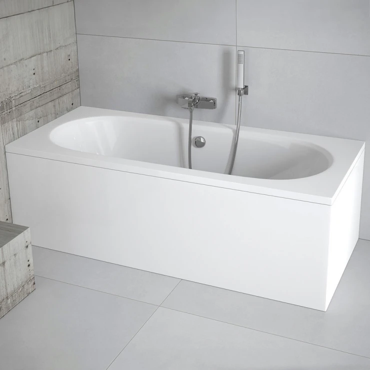 Badekar Monterrey Hvid Glat 160 cm (Uden Panel & Afløb)-0