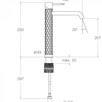 Vandhaner Radiant Chrom Glat Høj-2