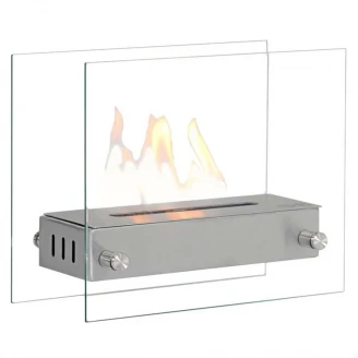 ScandiFlames Bioetanol Bordsskiva Bioethanol Pejs Steel and Glass Krom Mat-2