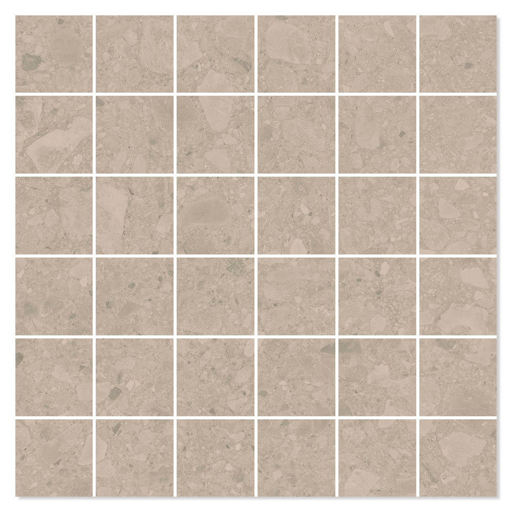 Mosaik Klinker Ceppo di gre Beige Mat 30x30 (5x5) cm