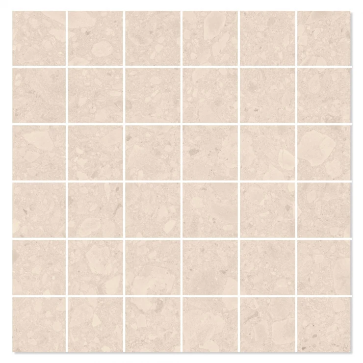 Mosaik Klinker Ceppo di gre Lys Beige Mat 30x30 (5x5) cm-0