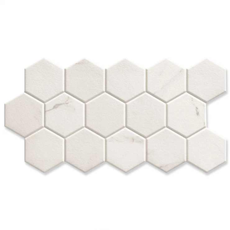 Marmor Klinker Hex Calacatta Hvid Mat 27x51 cm-0