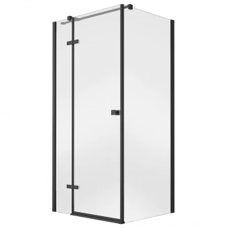 Brusehjørne Torre Sort Mat 6 mm 90x90 cm Venstre-2