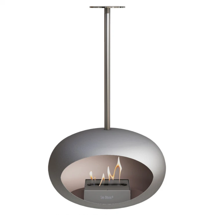 Le Feu Bioetanol Kamin Sky Nickel Mat med Stativ Krom Glat 50 cm-0