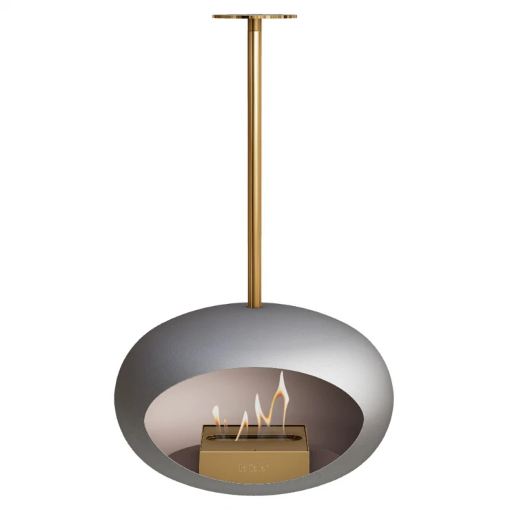 Le Feu Bioetanol Kamin Sky Nickel Mat med Stativ Rose Guld 100 cm-0