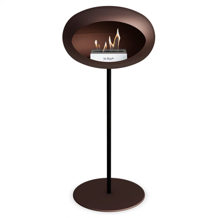 Le Feu Bioetanol Kamin Steel Mocca Mat med Stativ Sort Mat & Mocca Mat Platta 80 cm-0