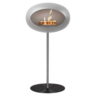 Le Feu Bioetanol Kamin Steel Nickel Mat med Stativ Krom Glat, Sort Mat Platta 80 cm-2