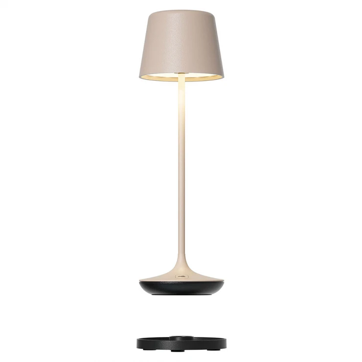 Leonardo RGB Genopladelig Udendørs Bordlampe Bari Beige Mat-1