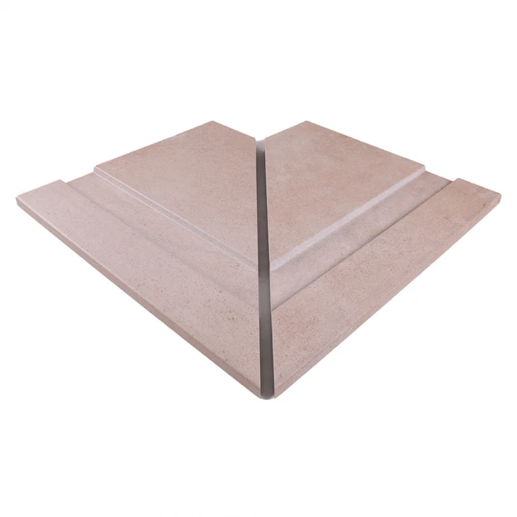 Överflödende Poolkant Ekstern Hjørne Klinker Urban Beige Mat 33x42 cm-0