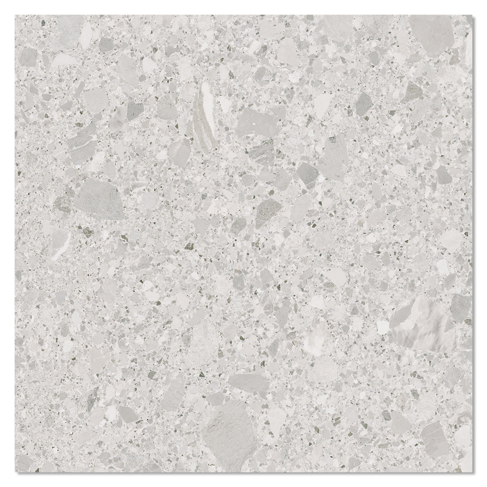 Klinker Terrazzo Premio Lysegrå Mat 120x120 cm