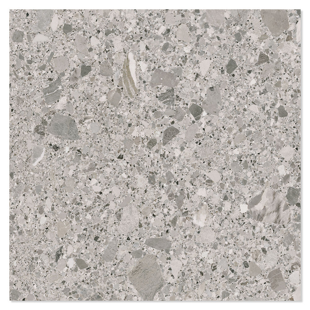 Klinker Terrazzo Premio Grå Mat 120x120 cm