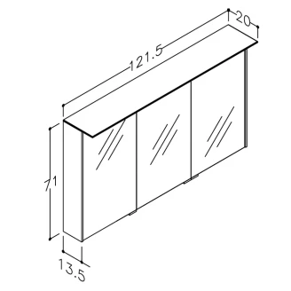 Spejlskab Tryk-åben Vårregn Hvid Mat 120 cm med LED Belysning-2