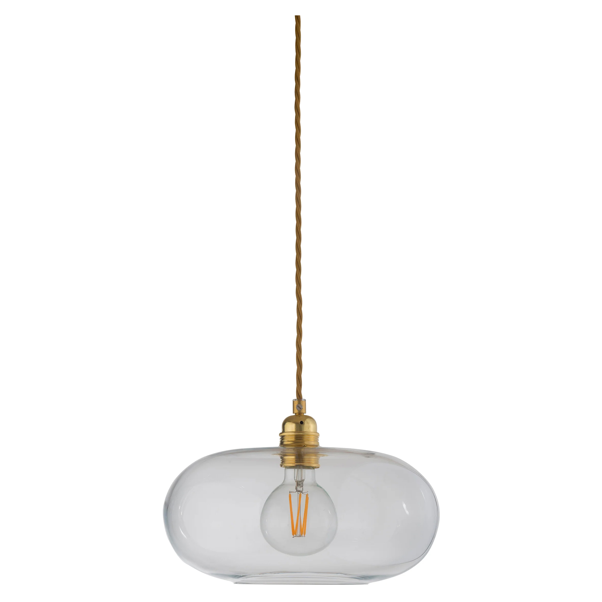 Ebb & Flow Hængende Lampe M Horizon Transparent, Guld Glat