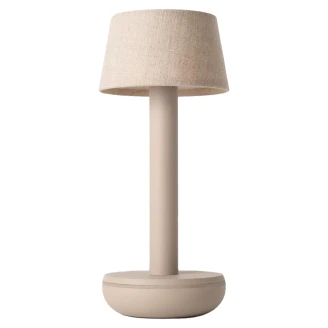 Humble Bordlampe Two Beige, Beige Linne Mat