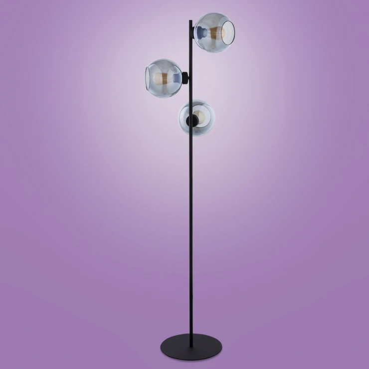 Golvlampa Cubus 3 Pærelamper Transparent Grafit Glat-0