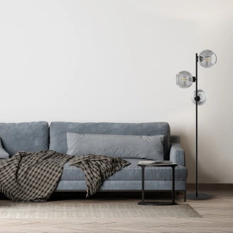 Gulvlampe <strong>Flamma</strong>  Transparent Grafit Blank