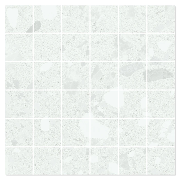 Mosaik Klinker Stenhav Hvid Mat 30x30 (5x5) cm-0