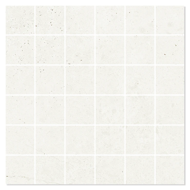 Mosaik Klinker Fjordsten Hvid Mat 30x30 (5x5) cm-0