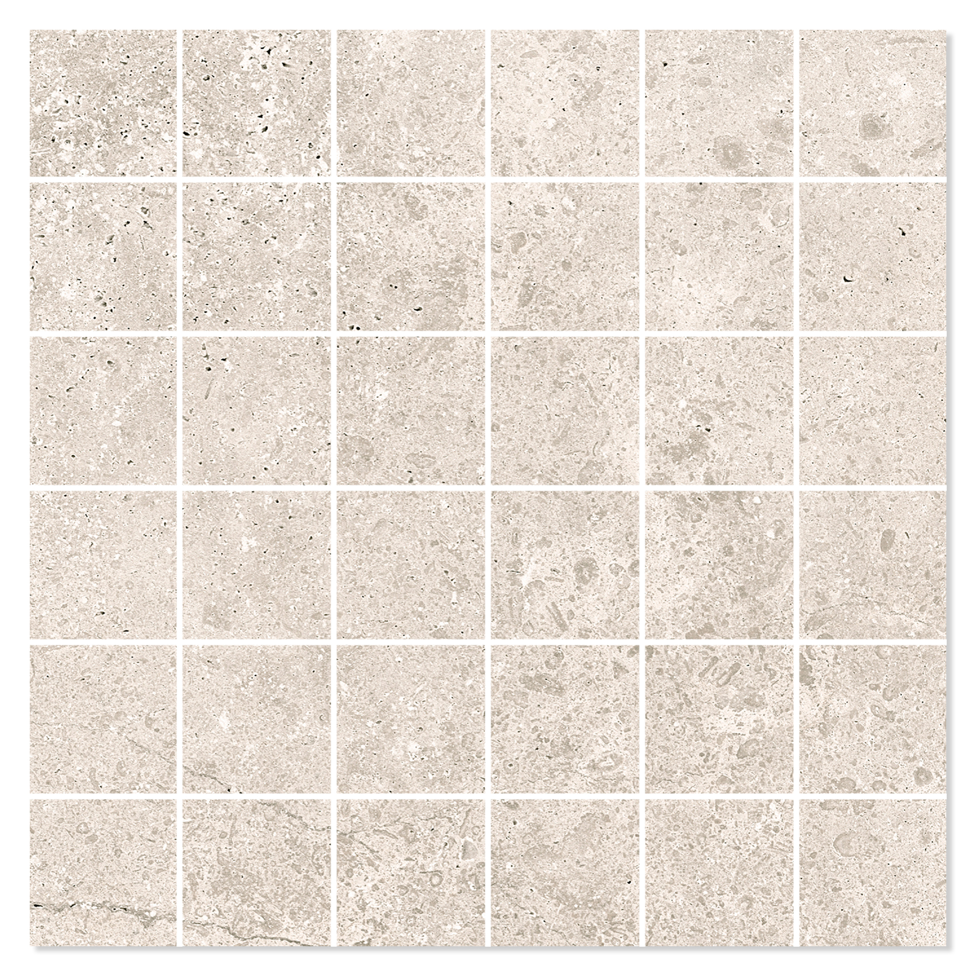 Mosaik Klinker Fjordsten Beige Mat 30x30 (5x5) cm