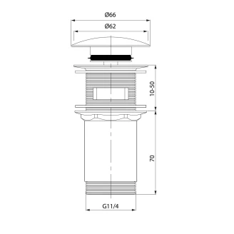 Bundventil  Pop-Up Guld Blank 6. cm-2