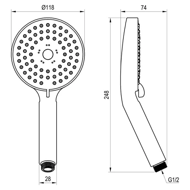 Ravak Accessories Håndbruser Krom Mat 118 mm -1