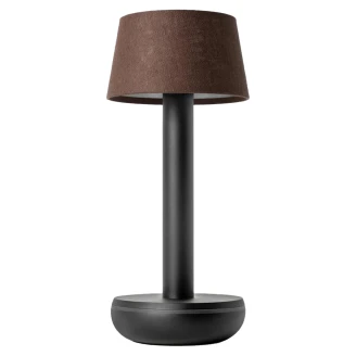 Humble Bordlampe Two Sort, Brun Linne Mat